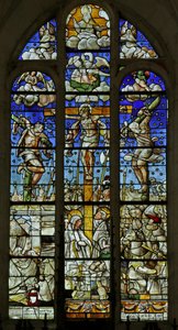 Fenêtre représentant la Crucifixion - French School